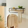 Wandgarderobe 'Evje' 80x30x20 cm Eicheoptik/Schwarz Produktbild-Vorschau 1
