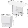 A collage showing a white folding table in two configurations: one extended and one folded. Produktbild-Vorschau