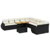 vidaXL 11-tlg. Garten-Sofagarnitur mit Kissen Schwarz Poly Produktbild-Vorschau 1