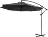 A black cantilever umbrella with a dark gray metal stand, shown against a white background. Voir les images du produit