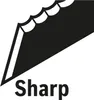 A black graphic representing a sharp edge with the word 'Sharp' below it. Voir les images du produit