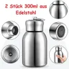 2er Set Mini Thermoskanne Edelstahl 300 ml Isolierflasche Produktbild-Vorschau 1