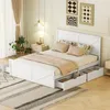 A bedroom scene with a white bed, nightstand, and plants. Produktbild-Vorschau
