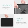 Collage showing features of a foldable step stool. Produktbild-Vorschau