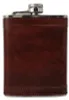 Flachmann Metall Braun Kunstleder, 8oz (ca. 230ml) Produktbild-Vorschau 1
