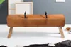 Sitzbank BOCK 134cm mit Griffen Echtleder hellbraun Produktbild-Vorschau 5