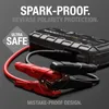 A close-up shot of a car battery jump starter with its cables and clamps. Produktbild-Vorschau