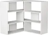A white corner bookshelf with multiple compartments against a white background. Anteprima dell’immagine prodotto