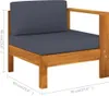 The Living Store Mittelsofa mit 1 Armlehne Dunkelgrau Produktbild-Vorschau 5