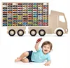 Modellauto-Regal für 80 Autos 1:64 – Wandregal & Setzkasten für Spielzeugautos, Lkw-Motiv, Birken-Sperrholz – mit Modellautos an der Wand Produktbild-Vorschau