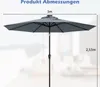 Parasol COSTWAY 300 cm z 8 żebrami, oświetleniem słonecznym Podgląd zdjęcia produktu 3