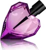 A faceted heart-shaped perfume bottle with a black cap, set against a white background. Produktbild-Vorschau