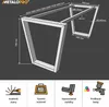 A 3D render of metal table legs with dimension markings. Anteprima dell’immagine prodotto