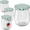 WELLGRO 25x Einmachgläser mit Schraubdeckel grün kariert - Produktbild-Vorschau 1