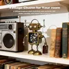 Handgefertigte Roboter-Tischuhr aus Eisen, Steampunk-Stil, 19x9x25,5 cm Produktbild-Vorschau