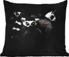 MuchoWow® Outdoor Kissen - Tiere - Lemur - Schwarz - Weiß - Produktbild-Vorschau 1