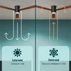 A split image showing a ceiling fan operating in summer and winter modes, illustrating airflow direction. Náhled obrázku produktu