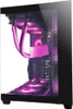 A computer case with internal components illuminated by pink LED lights. Produktbild-Vorschau