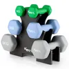 KM-Fit Set di manubri da 18 kg con supporto Manubri in Anteprima dell’immagine prodotto 1