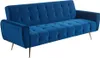 Schlafsofa Klappsofa 3-Sitzer - Samt - Dunkelblau - POLANI Produktbild-Vorschau 2