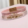 Boho-Armband für Damen, rosafarbenes , 19,5 cm, goldene Produktbild-Vorschau 5