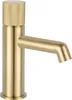 Ben Engraved Cross Waschtischbatterie Gold - Wasserhahn Bad Produktbild-Vorschau 1