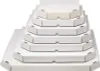 A stack of white pizza boxes of varying sizes. Náhľad obrázku produktu