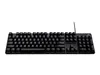 A black mechanical gaming keyboard is shown from a front-facing, slightly elevated angle against a white background. Produktbild-Vorschau
