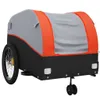 vidaXL Fahrradanhänger Schwarz und Orange 45 kg Eisen Produktbild-Vorschau 4
