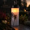 LED Grablicht-Grabkerze Pusteblume - bis 2500 Stunden - H- 21cm- D- 7cm - Timer - weiss-schwarz Produktbild-Vorschau