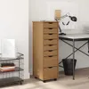 vidaXL Skříňka na kolečkách se zásuvkami MOSS Honey Brown z Náhled obrázku produktu 2
