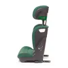 A side view of a green and gray car seat on a white background. Podgląd zdjęcia produktu