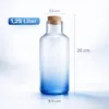2x Wasserkaraffe 1,25L Smoke Blau Karaffe mit Korken Deckel Produktbild-Vorschau 5