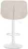 A back view of a cream-colored bar stool with a white adjustable base. Podgląd zdjęcia produktu