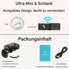 The image shows a mini camera and its accessories, with text describing its features and contents. Produktbild-Vorschau