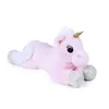 A pink plush unicorn lying down on a white background. Produktbild-Vorschau