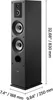 A black floor-standing speaker with dimension labels. Náhľad obrázku produktu
