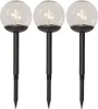 Lampe de chemin solaire à LED 'Globe', set de 3, blanc/noir Voir les images du produit 1