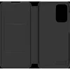 A black flip case for a smartphone, shown open. Podgląd zdjęcia produktu
