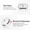 Collage of two images showing a smoke detector and its features. Produktbild-Vorschau