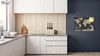 A modern kitchen with a world map bulletin board on the wall. Náhľad obrázku produktu