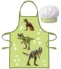 Delantal infantil con gorro de chef dinosaurios Vista previa de la imagen del producto 1