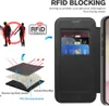 A marketing image showing a black phone case with card slots and diagrams illustrating its features. Produktbild-Vorschau
