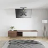 A modern living room with a TV mounted on the ceiling, a media console, and a floor lamp. Anteprima dell’immagine prodotto