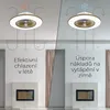 A split image showing a ceiling fan with lights in two different modes: cooling in summer and heating in winter. Náhled obrázku produktu