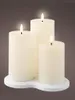 LED Kerzen mit Timer 12,5-17,5cm Wachs 3er Set Creme / Produktbild-Vorschau 1