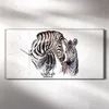 Wanduhr Uhr Wandbild Leinwand Geräuschlos 60x30 Zebra Wild Produktbild-Vorschau 2