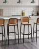 BELIANI Barstuhl 4er-Set Beige und Schwarz PP-Sitz Produktbild-Vorschau 4