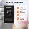 A close-up of a snowmaker machine's control panel and a bowl of shaved ice. Produktbild-Vorschau