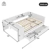 A diagram of a white bed frame with dimensions indicated by lines and numbers. Produktbild-Vorschau